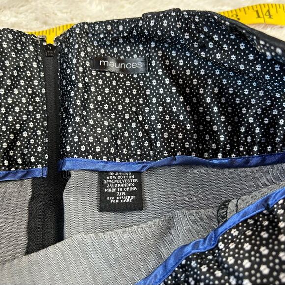 Maurices black pinstripe mini skirt, size 7 or 8 - Picture 6 of 7